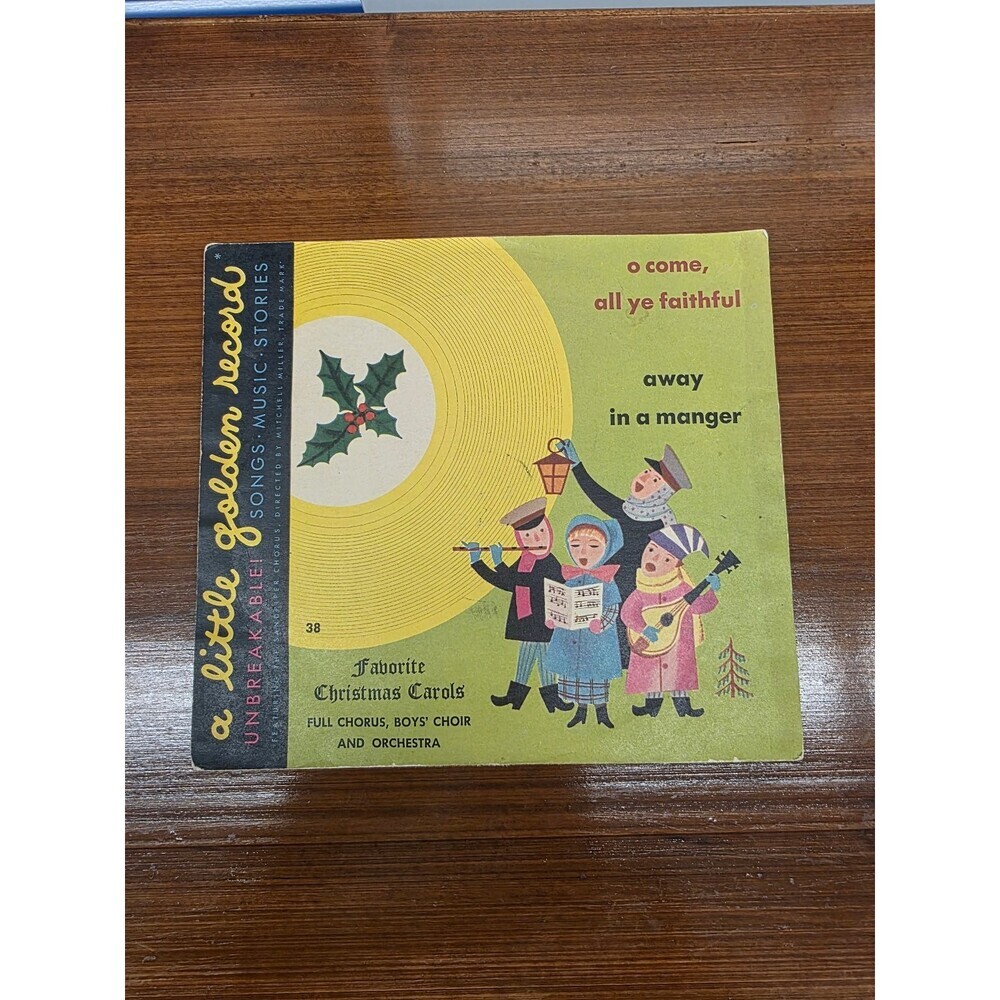 Favorite Christmas Carols Record 1950s Golden Records Children's 45 RPM